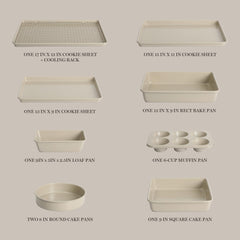 Martha Stewart assortiment de moules ronds et carré pour pâtisserie polyvalente