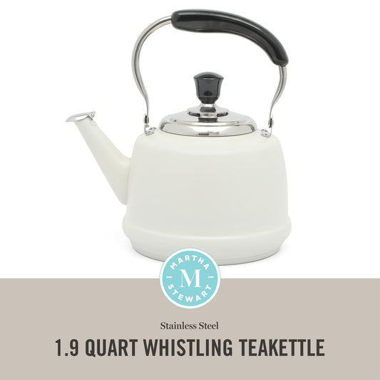 Martha Stewart gros plan inox brossé, chauffe rapide et finition durable