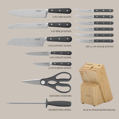 Martha Stewart poignée ABS triple rivets, prise en main confortable et stable