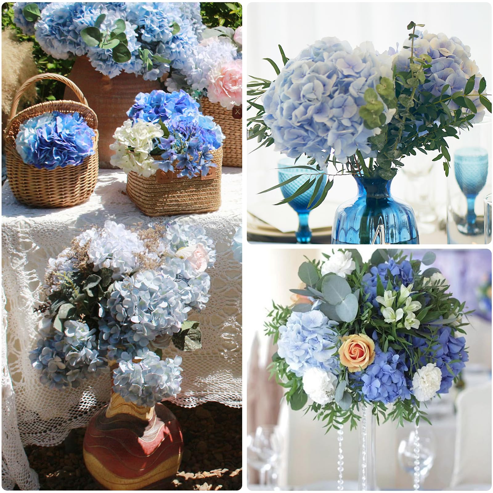 MARTINE MALL hortensias utilisés en décoration de mariage sophistiquée
