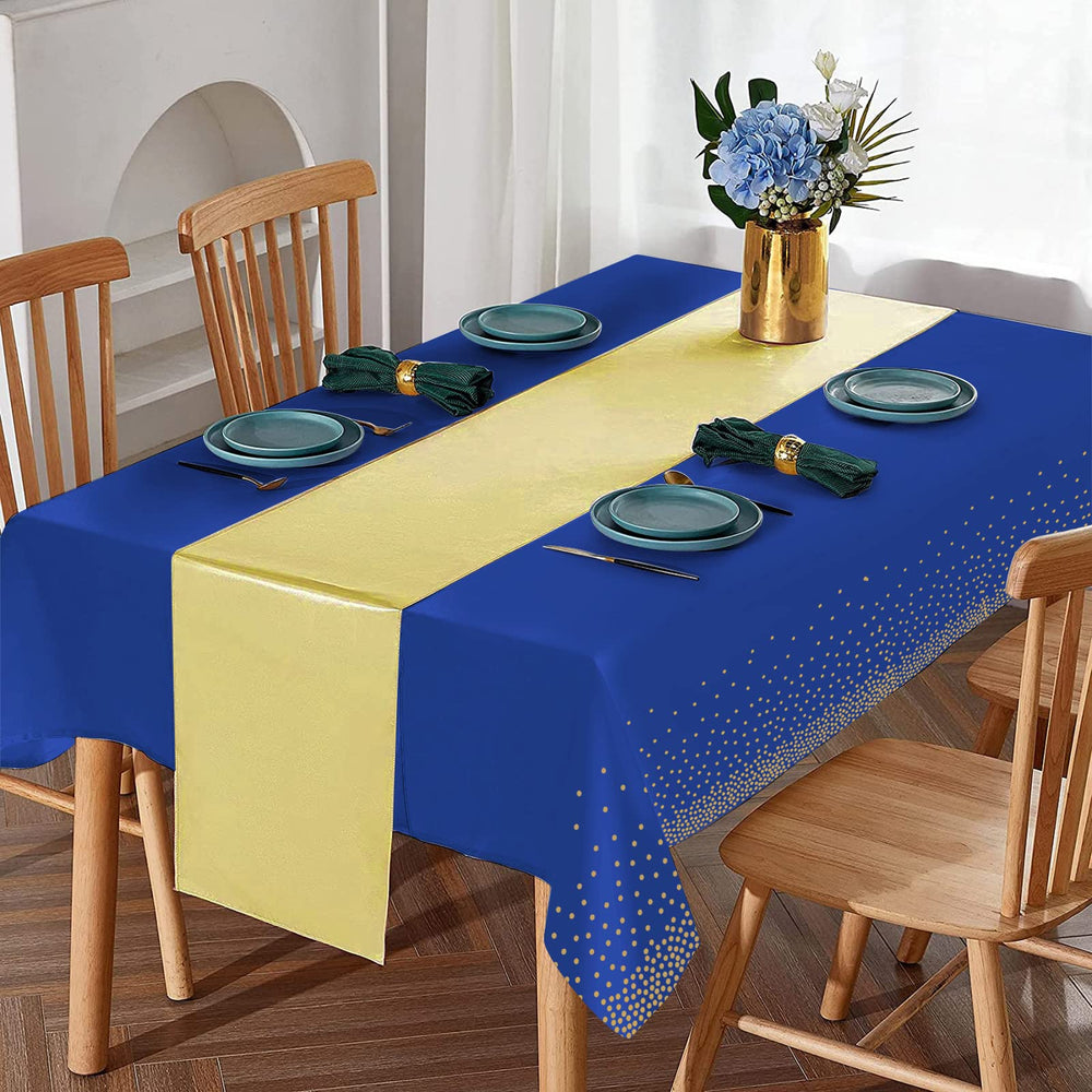 MASHAN table décorée montrant ambiance bleue et or instantanée