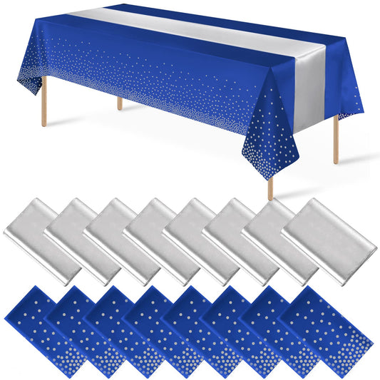 MASHAN nappe bleue à pois argentés montrant protection et style