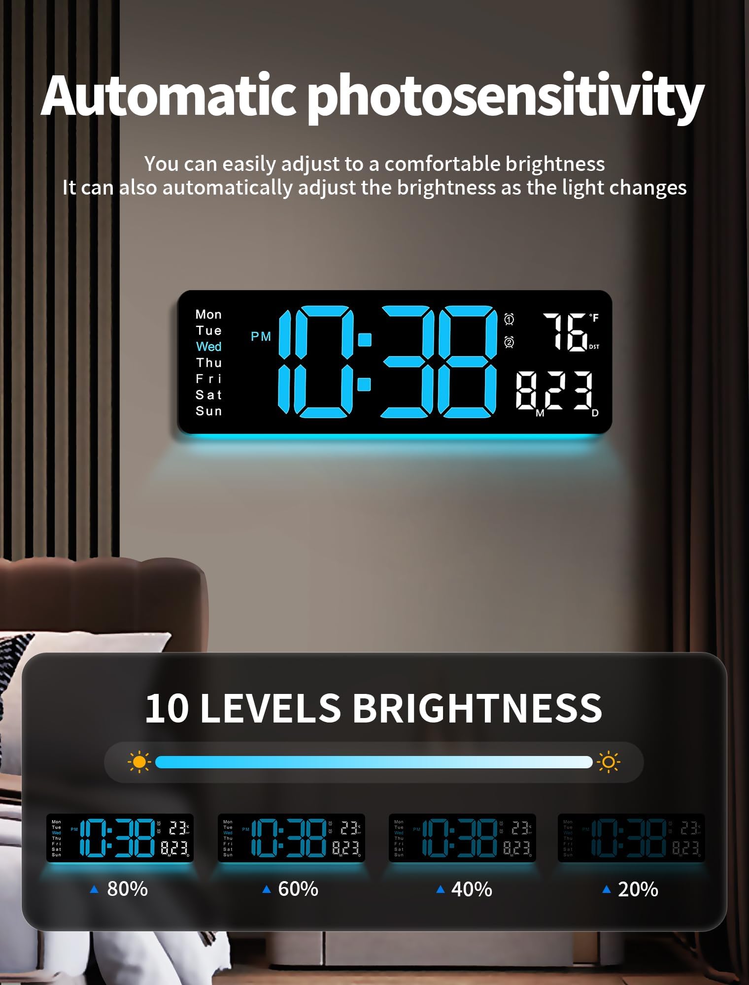 MASHI horloge utilisée avec télécommande facilitant le réglage