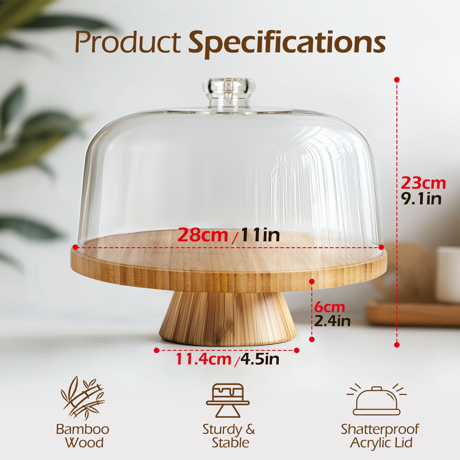 MASTERTOP cloche transparente gros plan, conservation des pâtisseries garantie