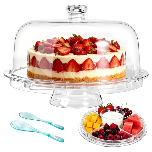 Masthome présentoir gâteau face montrant finition transparente et mise en valeur