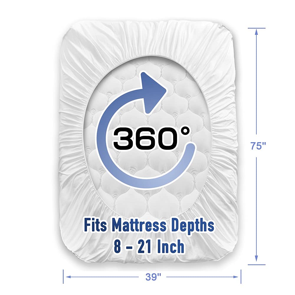 MATBEBY comparaison d'épaisseur du surmatelas et du matelas, adaptation jusqu'à 21"