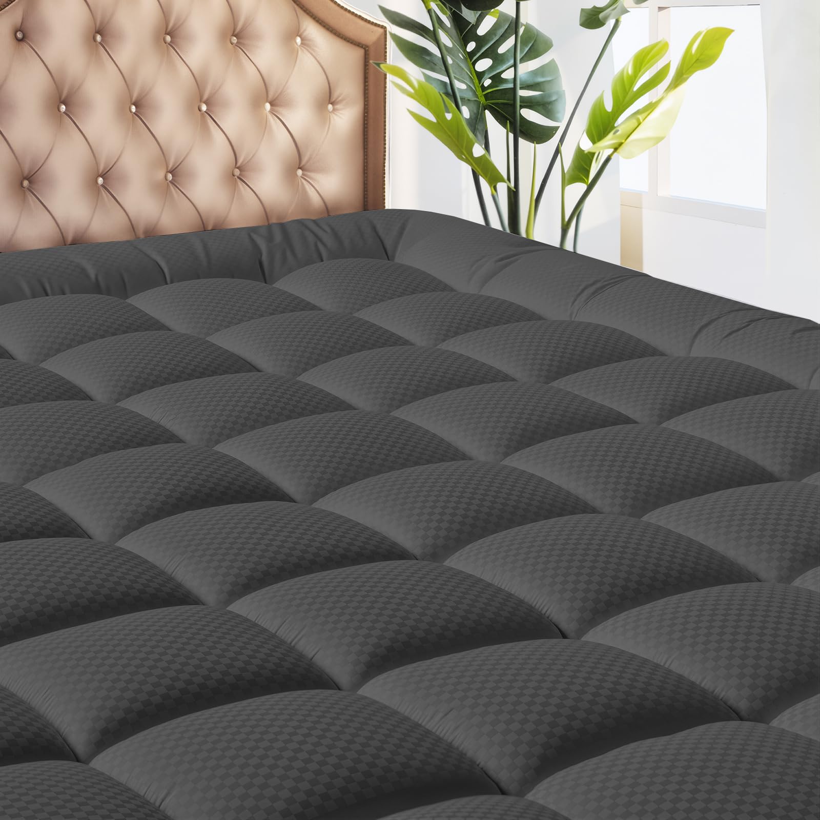 MATBEBY surmatelas devant emballé montrant protection et design