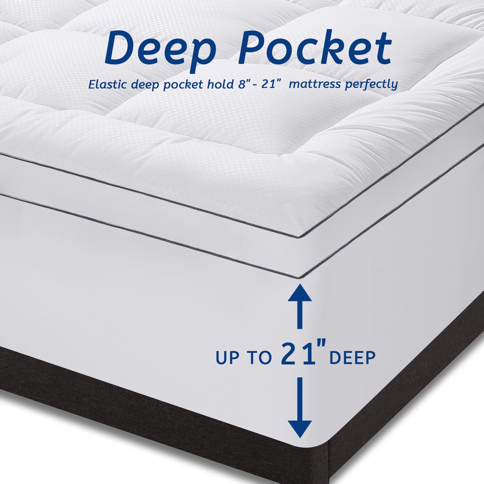 MATBEBY surmatelas posé sur lit extra long montrant usage réel