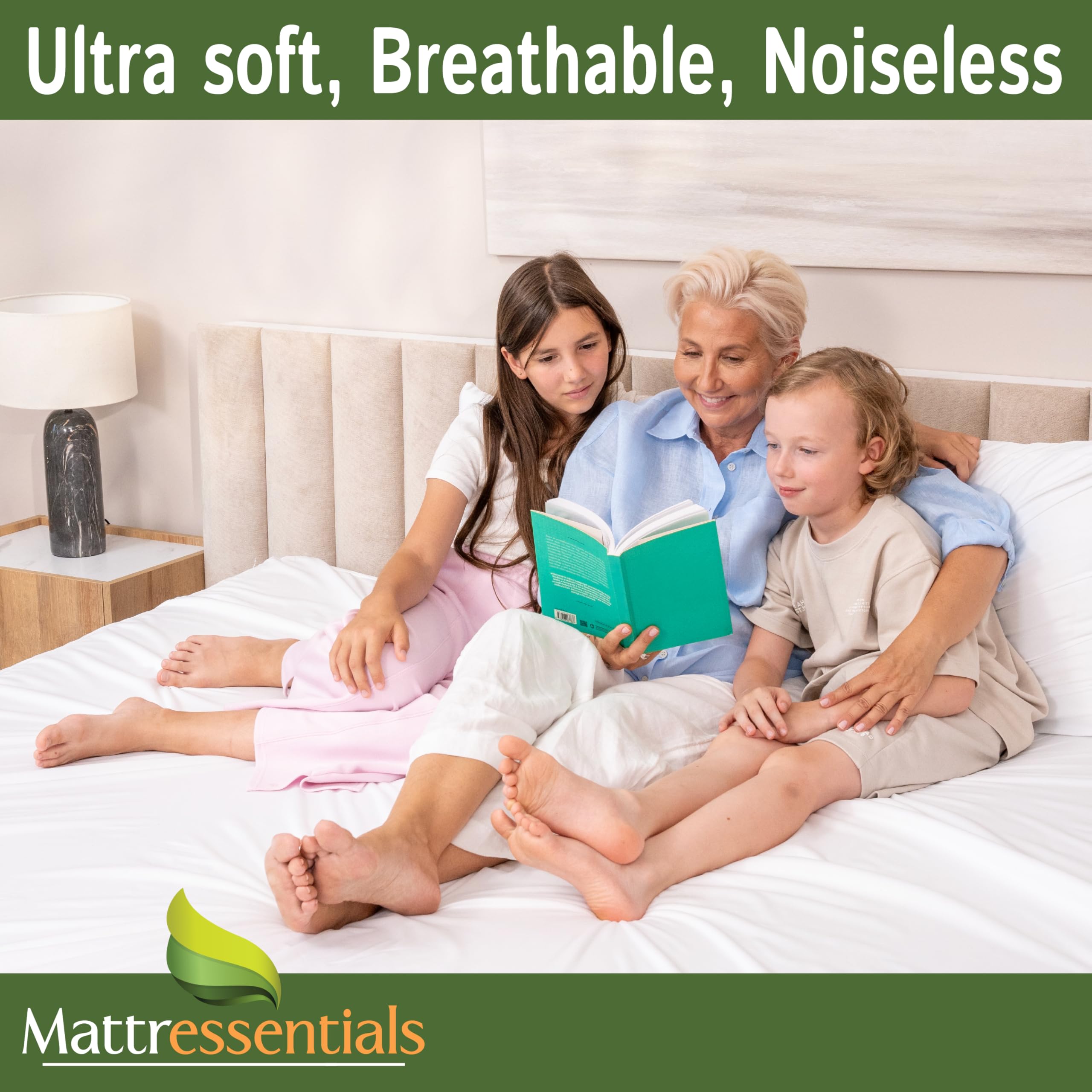Mattressentials gros plan tissu doux et respirant pour confort