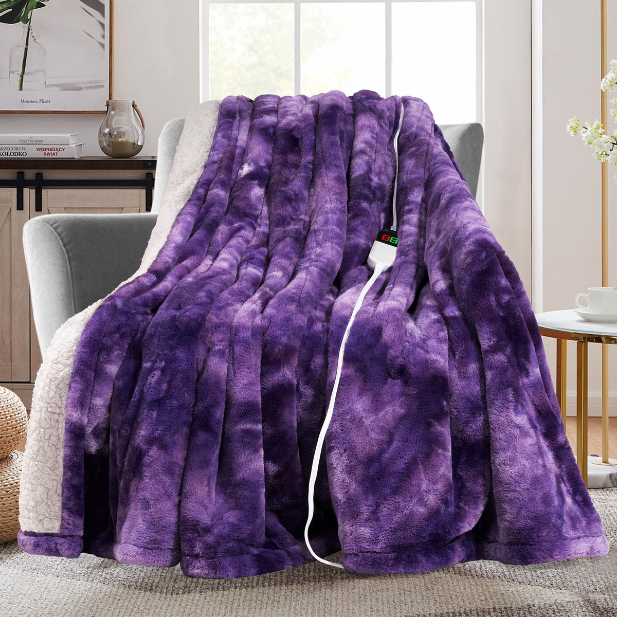 MAXEVE plaid chauffant face avant confort luxueux et chaleur rapide