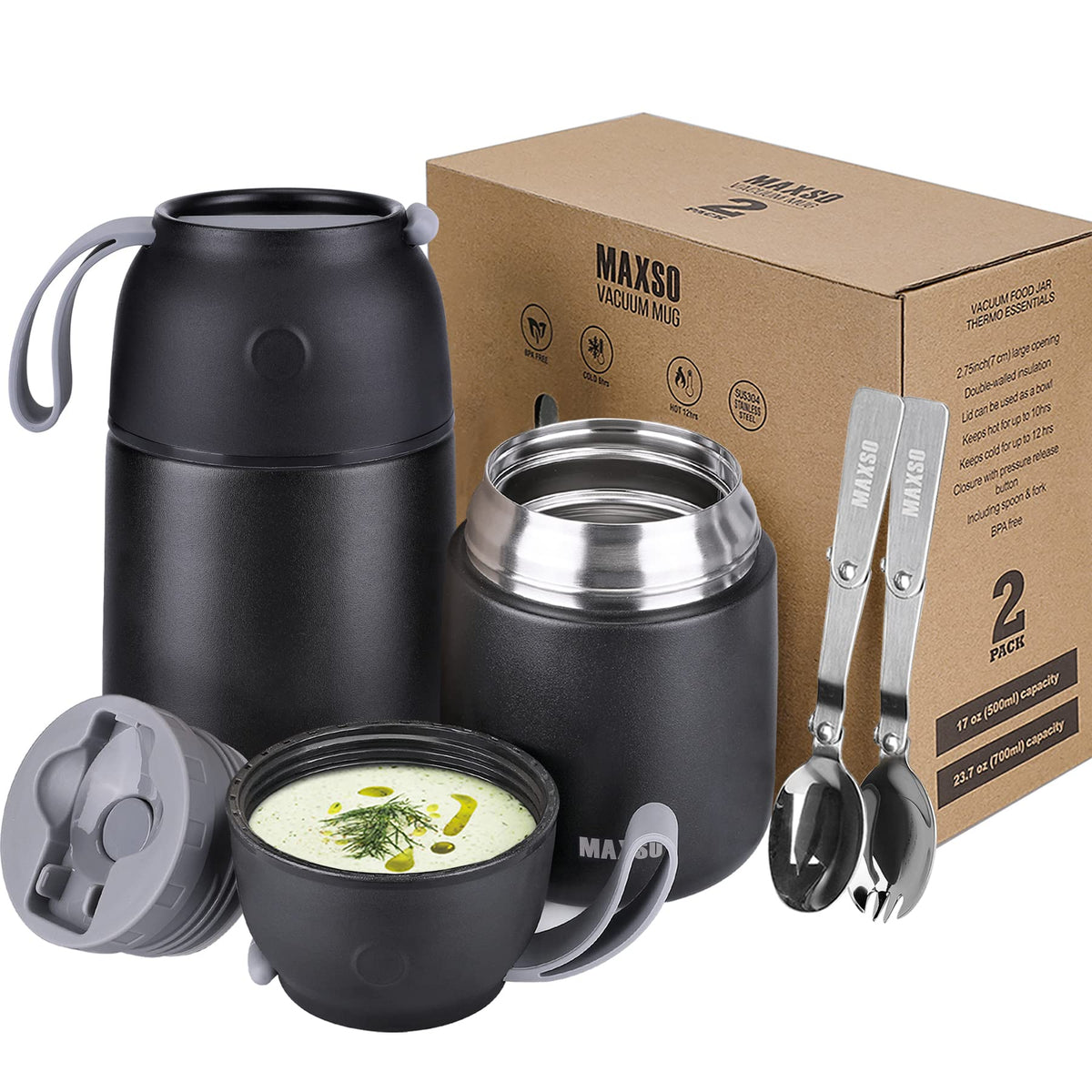 MAXSO bocal avant packaging montrant design noir et robustesse