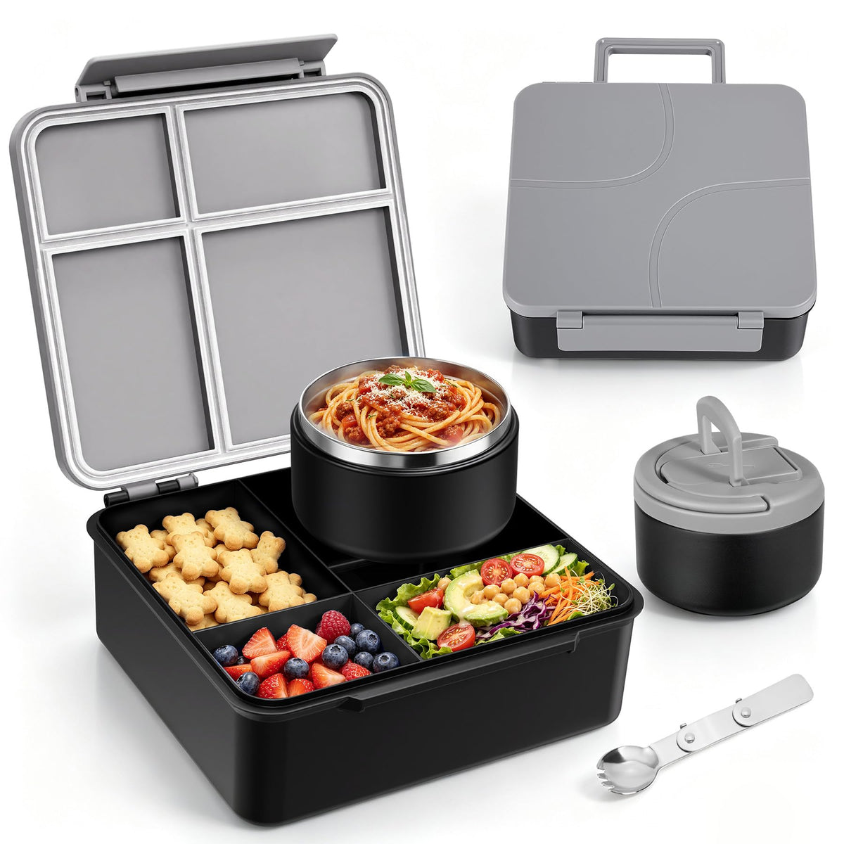 MAXSO face avant de la boîte bento avec loquet facile, sécurité enfant