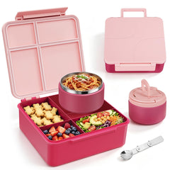 MAXSO vue frontale de la boîte bento rose montrant l'étanchéité et l'esthétique