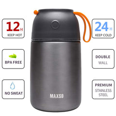 MAXSO gros plan intérieur inox montrant la paroi sous vide pour conservation thermique