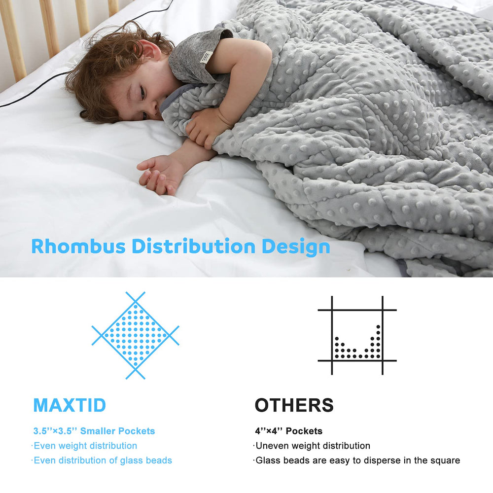 Enfant sur lit utilisant MAXTID apportant calme et confort pendant la sieste