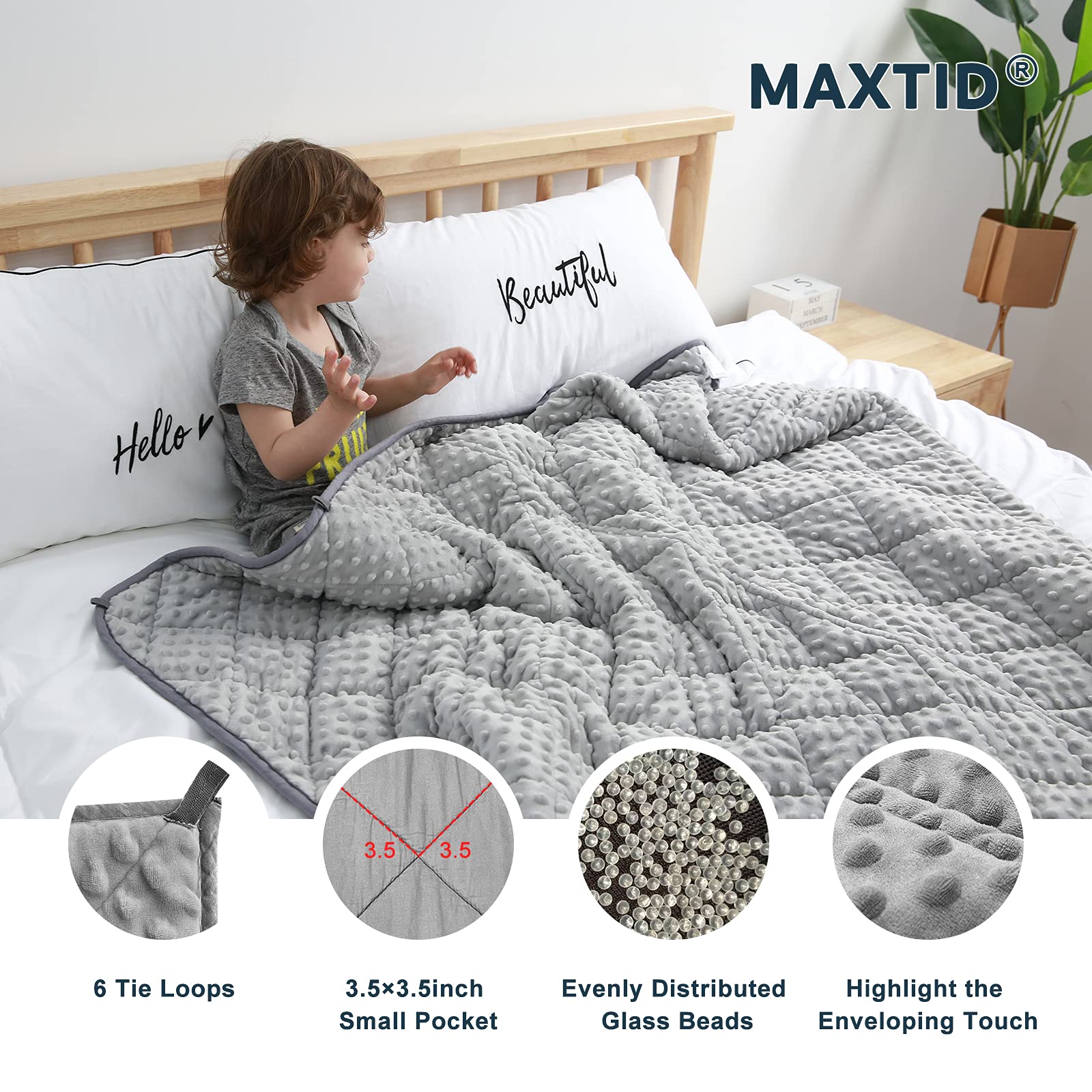 MAXTID gros plan minky très doux offrant apaisement sensoriel tactile