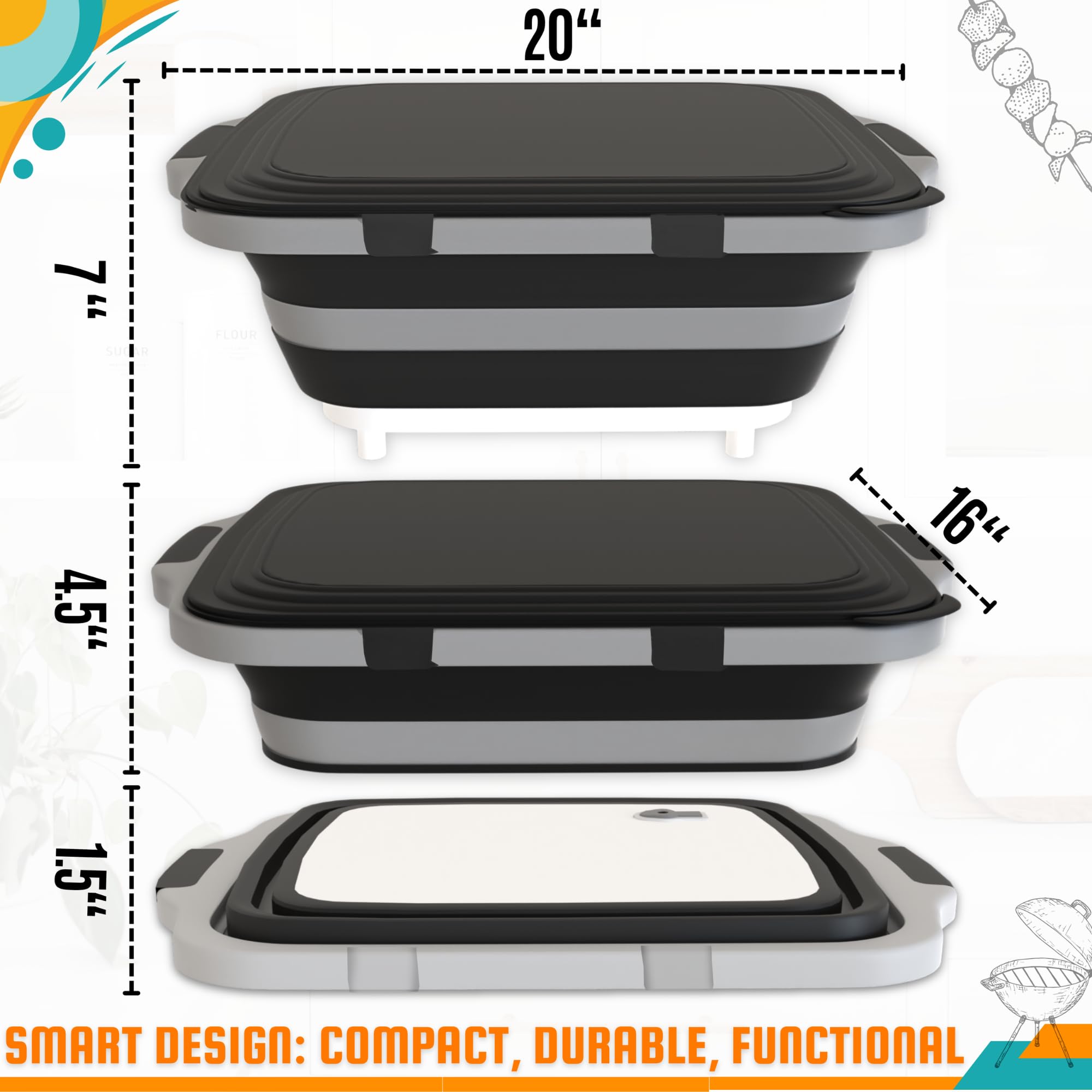 MAYALEAD LLC bac Prep plié pour rangement compact et transport facile