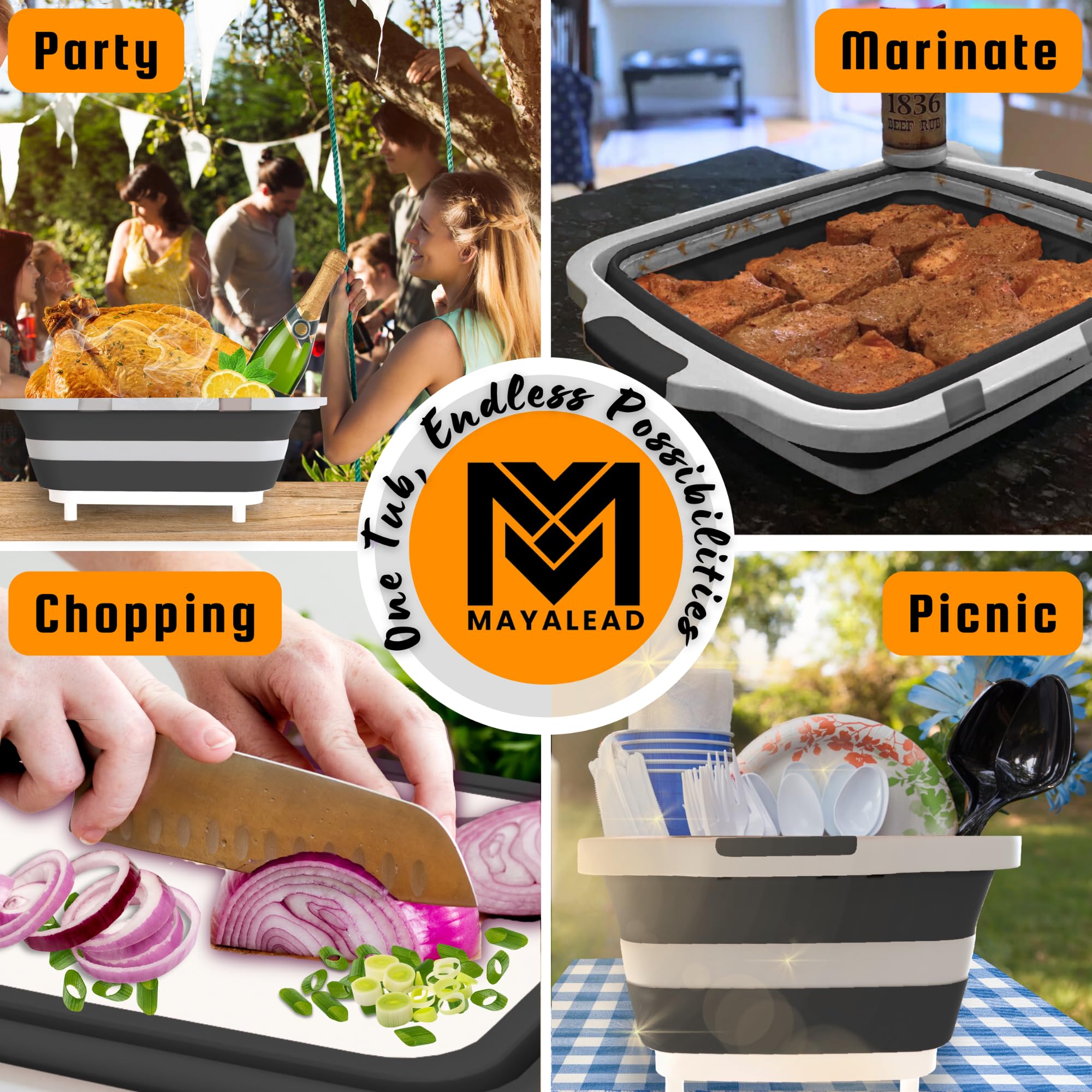 MAYALEAD LLC bac Prep posé sur table de pique-nique pour utilisation extérieure conviviale