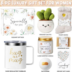 MAYICIVO boîte ouverte révélant produits spa et accessoires apaisants