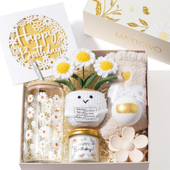 MAYICIVO boîte cadeau élégante avec motif marguerite offrant une présentation luxueuse