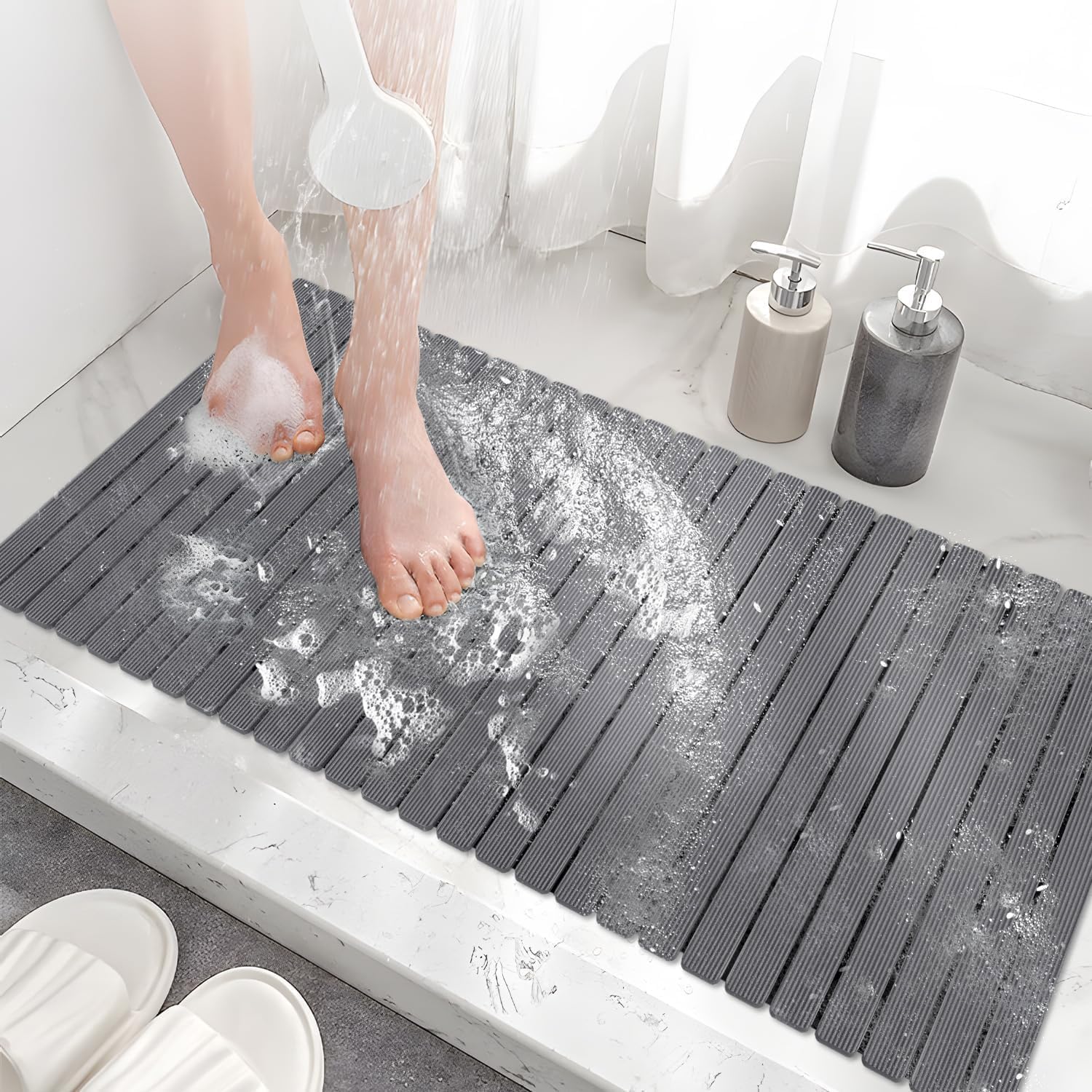 MBOSS vue de face du tapis montrant taille et design antidérapant