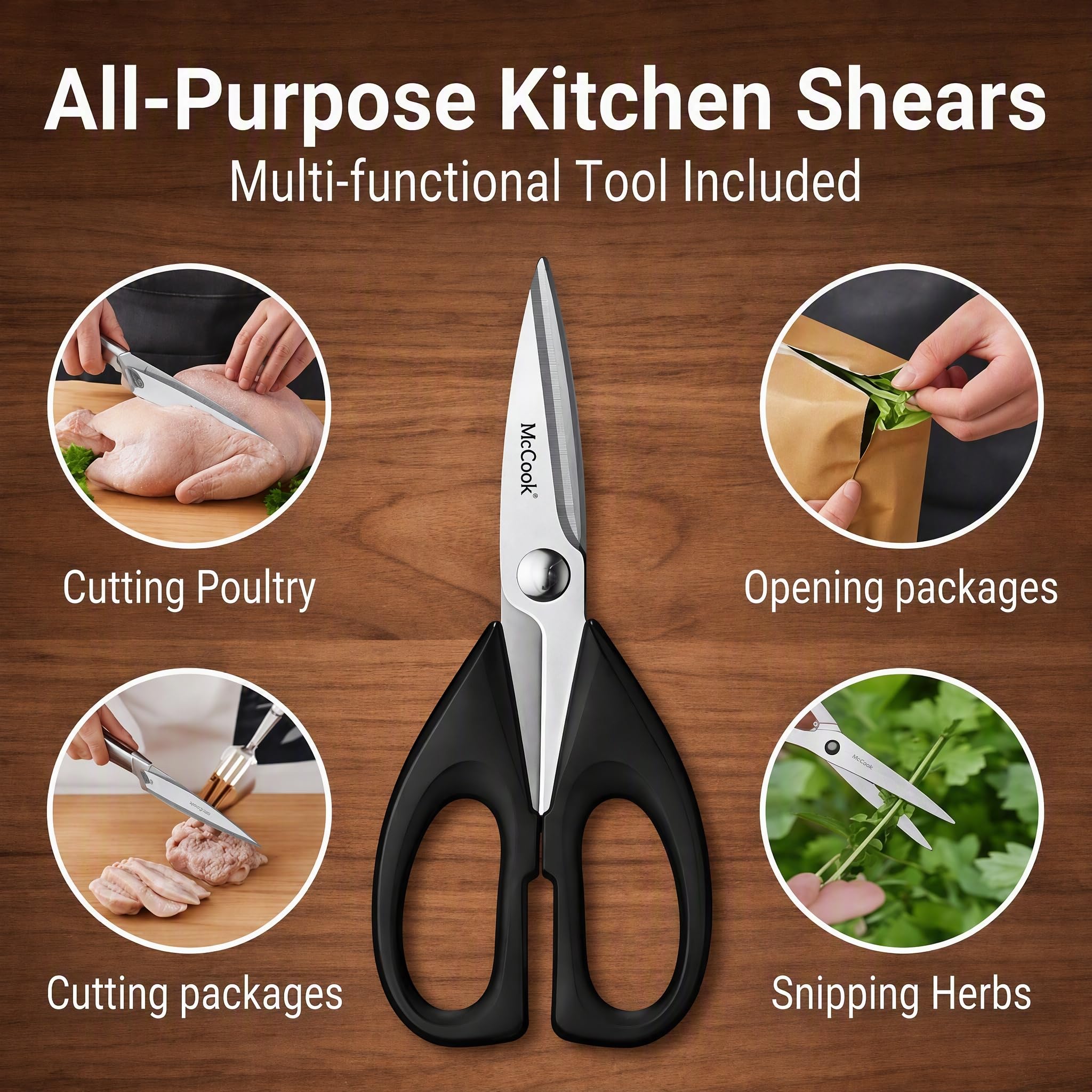 McCook paires de ciseaux de cuisine pour découpe et ouverture pratique