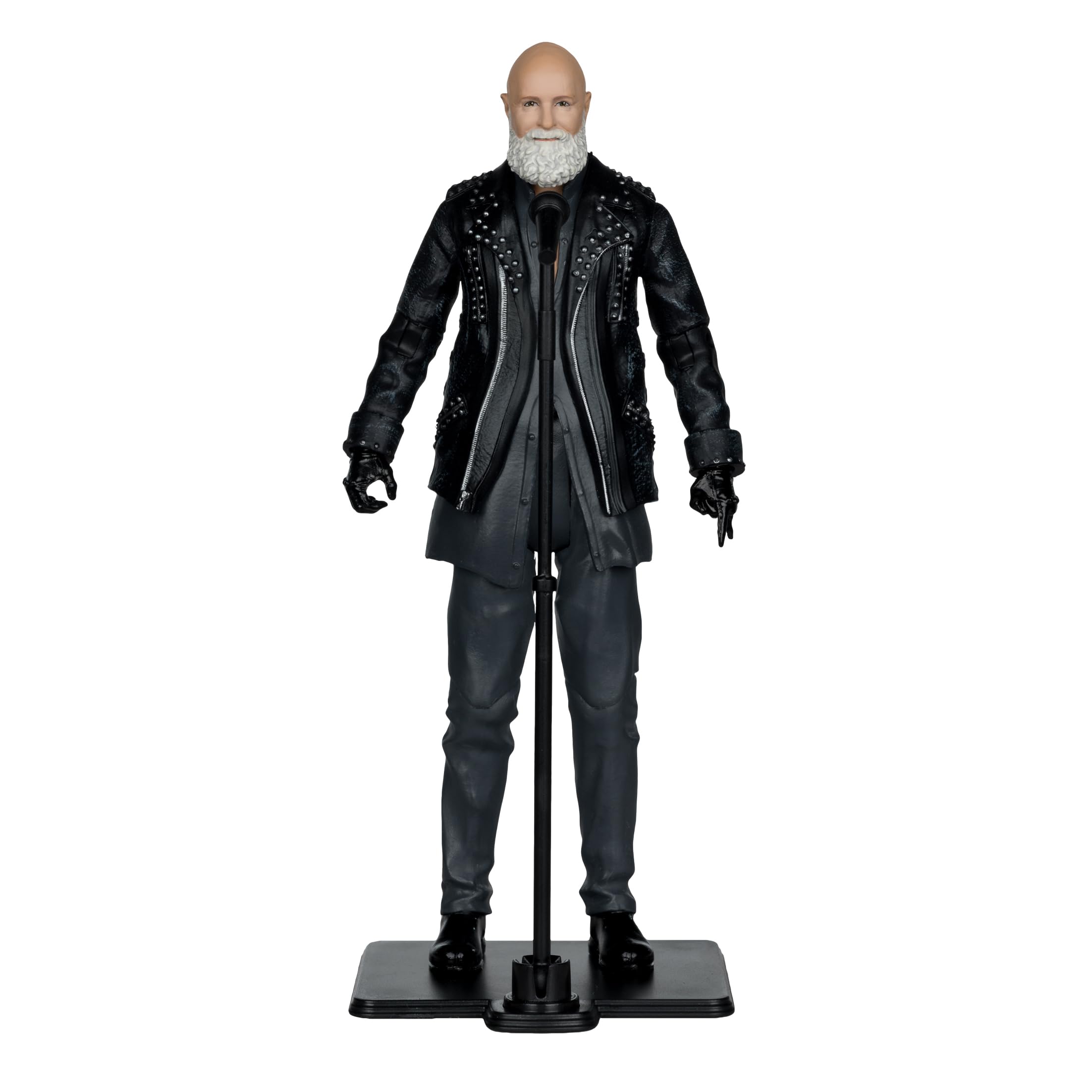 McFarlane Toys détail costume Rob Halford montrant textures et clous