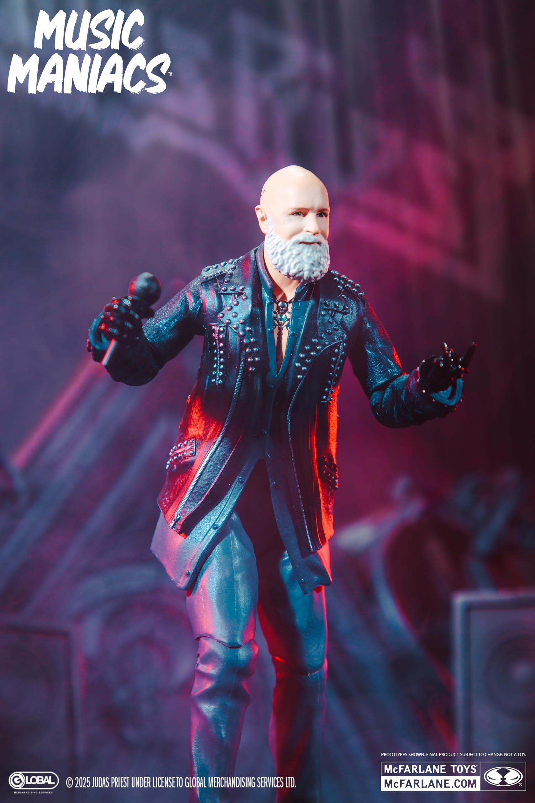 McFarlane Toys figurine Rob Halford en mise en scène style concert