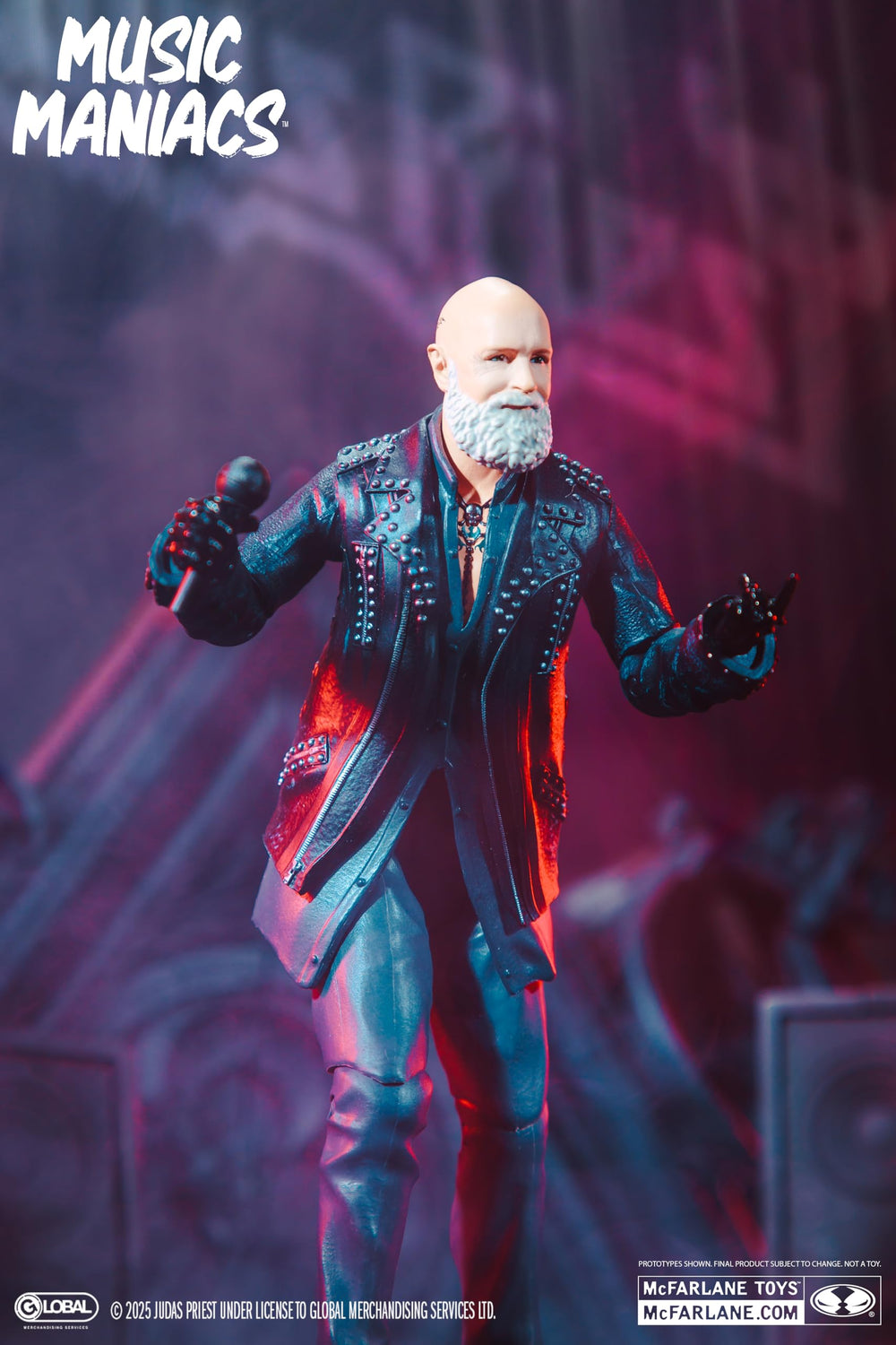 McFarlane Toys figurine Rob Halford en mise en scène style concert