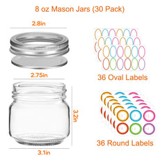 Mcupper ensemble 30 bocaux illustrant quantité et rangement efficace
