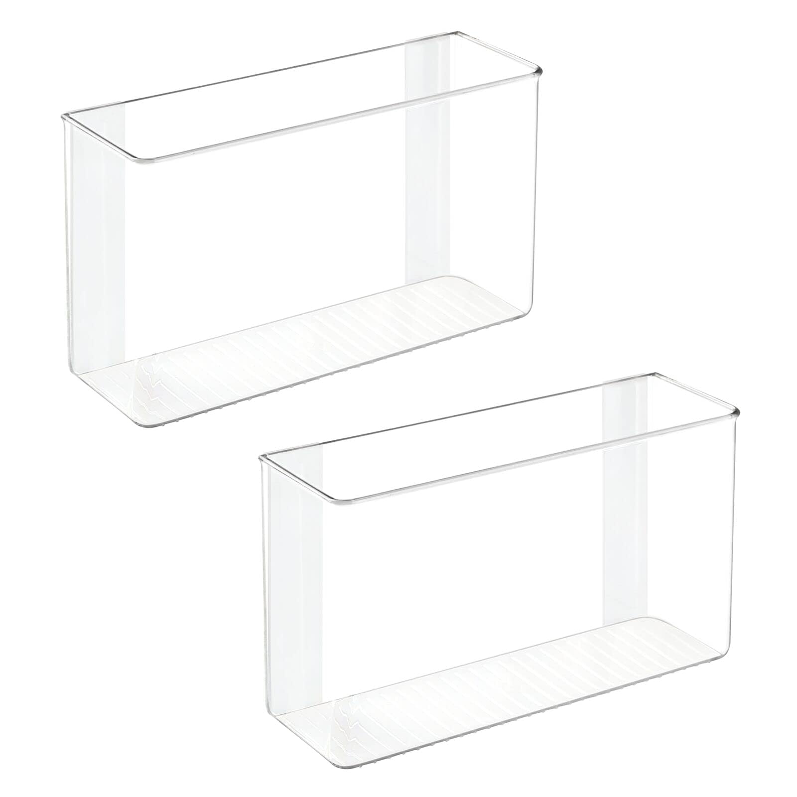 mDesign bac mural face avant montrant rangement visible et gain d'espace
