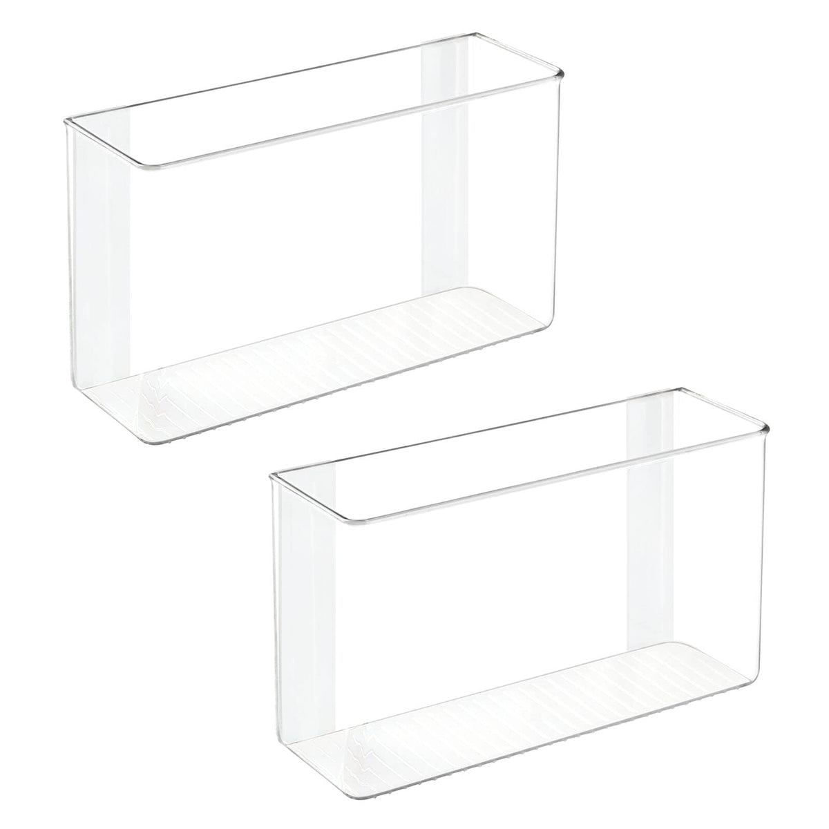 mDesign bac mural face avant montrant rangement visible et gain d'espace