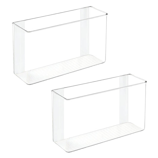 mDesign bac mural face avant montrant rangement visible et gain d'espace