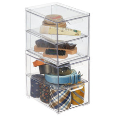 mDesign boîte à 2 tiroirs vue avant pour organisation facile