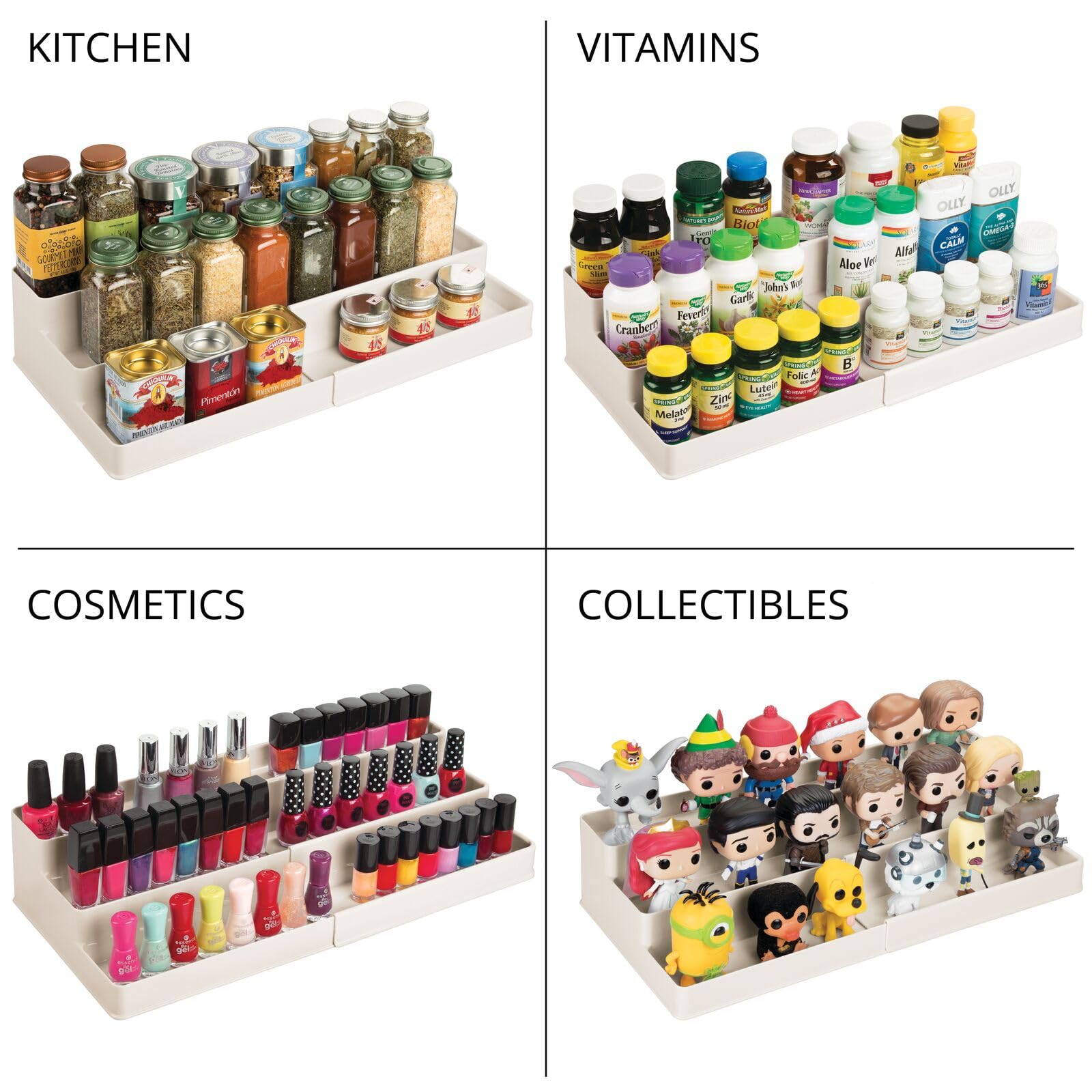 mDesign étagère dans placard de cuisine organise petits contenants