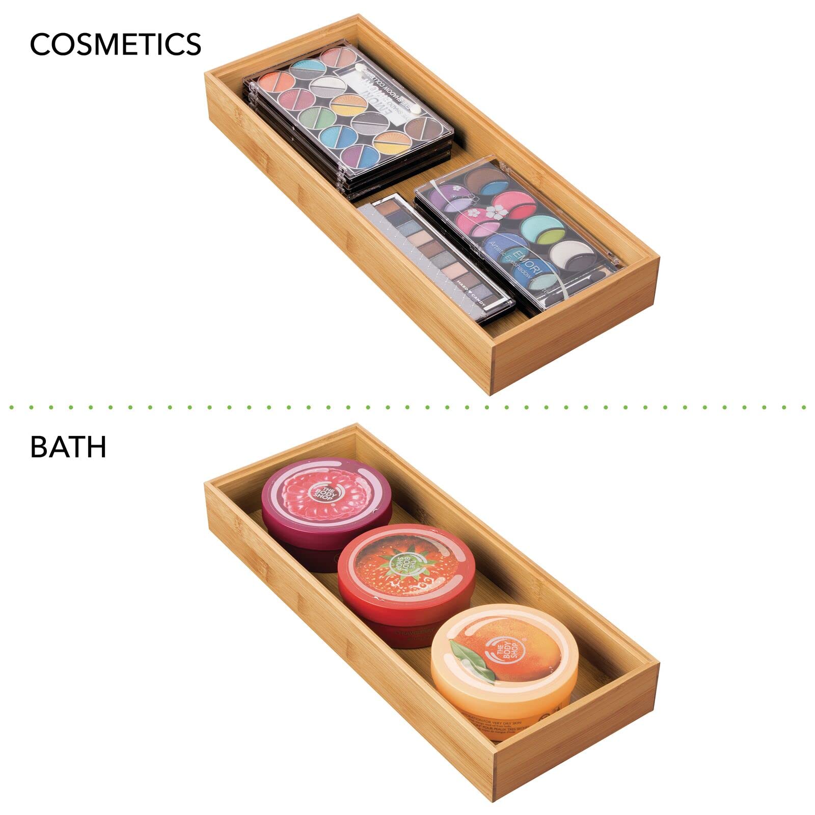 mDesign organiseur utilisé en salle de bain pour cosmétiques