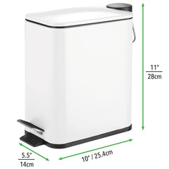 mDesign poubelle couvercle ouvert avec seau amovible, vidage facile
