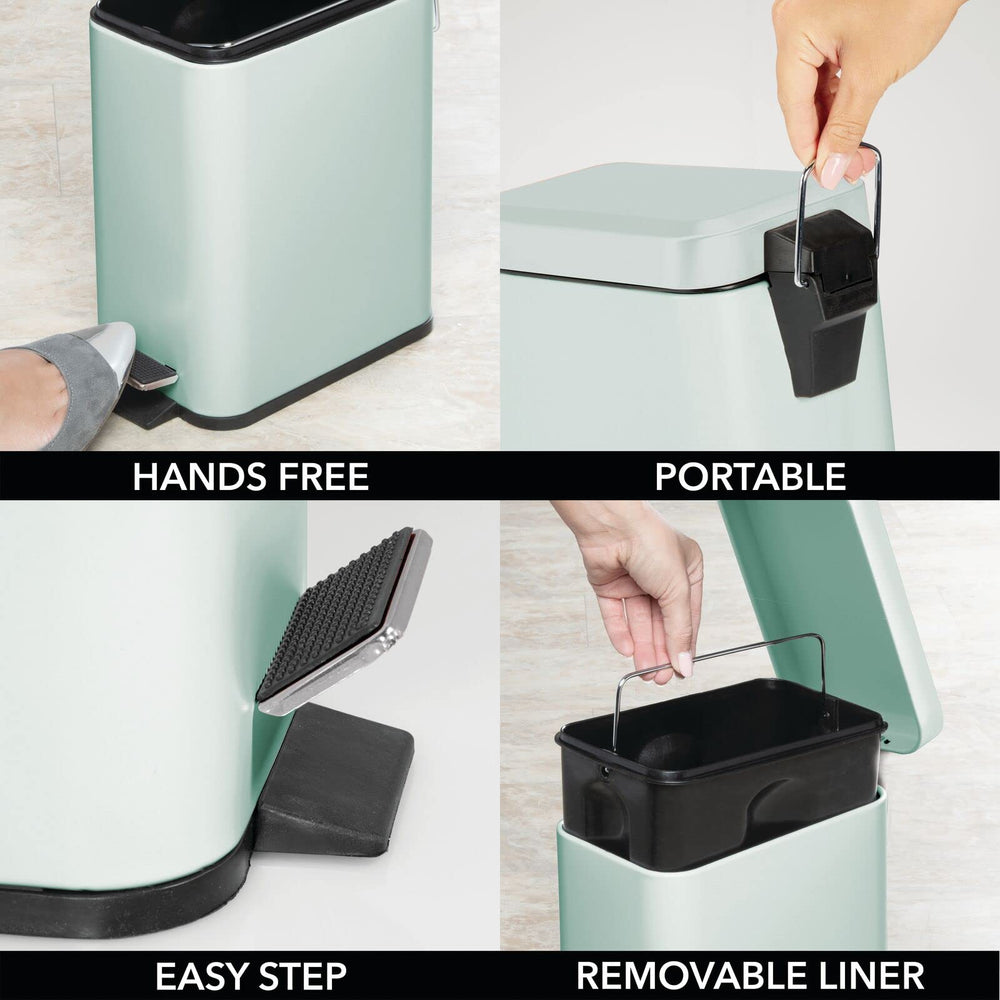 mDesign poubelle à côté d'objets pour comparaison de taille et optimisation espace