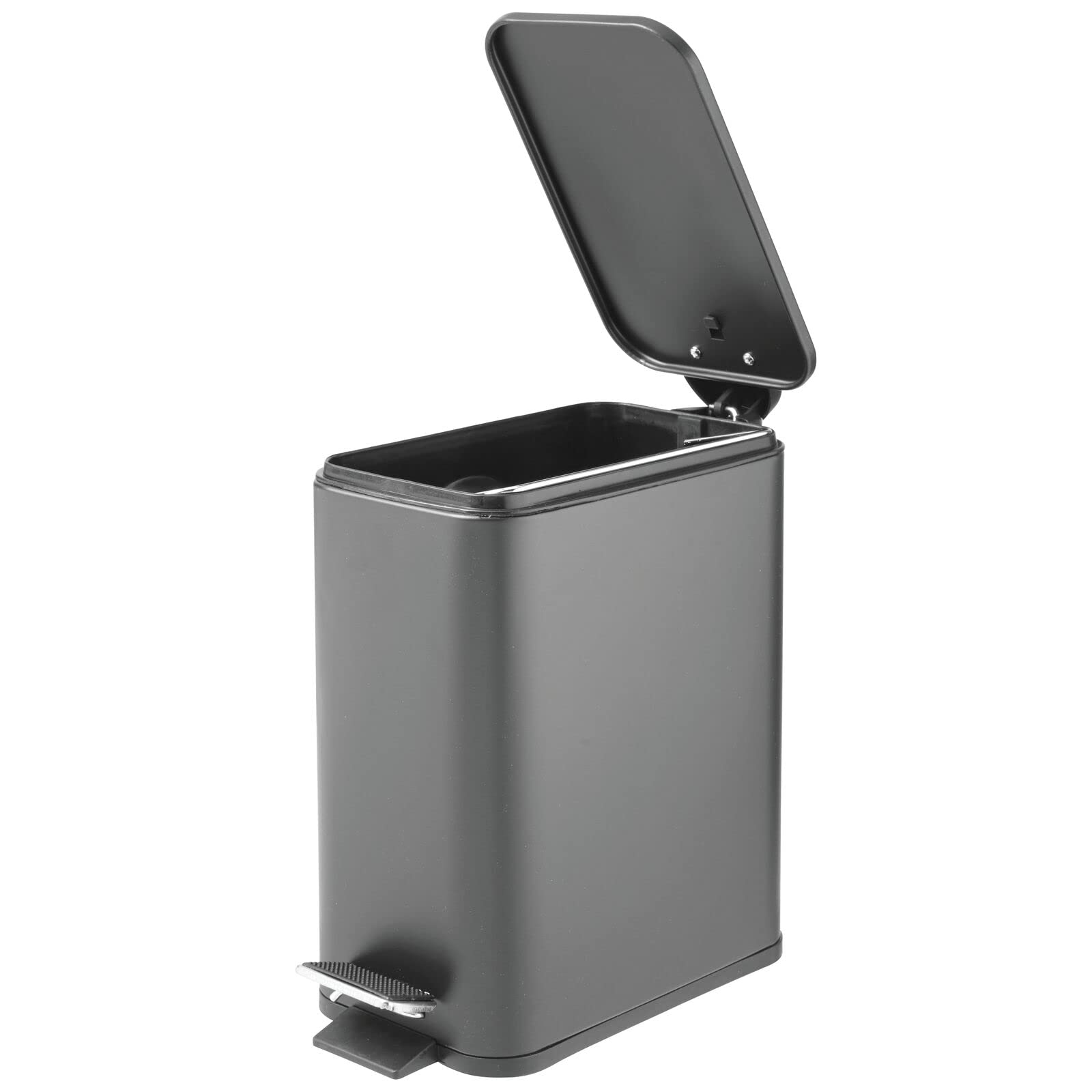 mDesign poubelle comparaison d'échelle montrant taille 5 L et gain de place