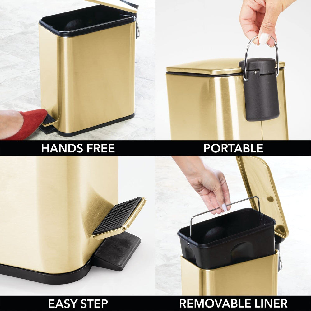 mDesign poubelle liner amovible, changement de sac simplifié