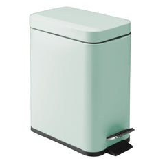 mDesign poubelle rectangulaire face vue frontale, design moderne et gain d'espace