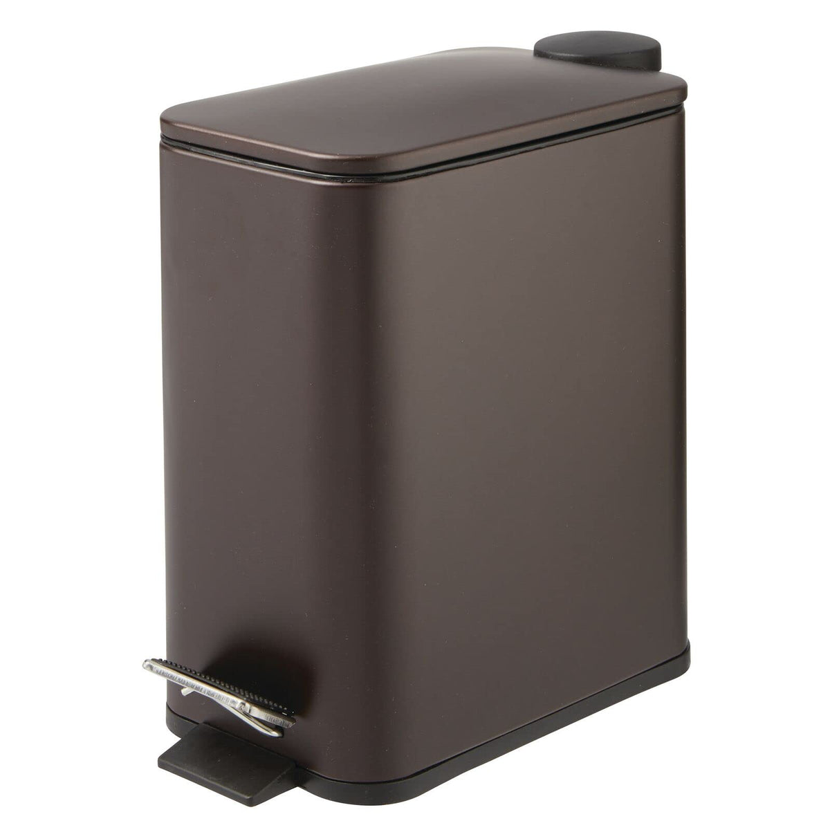 mDesign vue avant de la poubelle rectangulaire bronze, gain de place