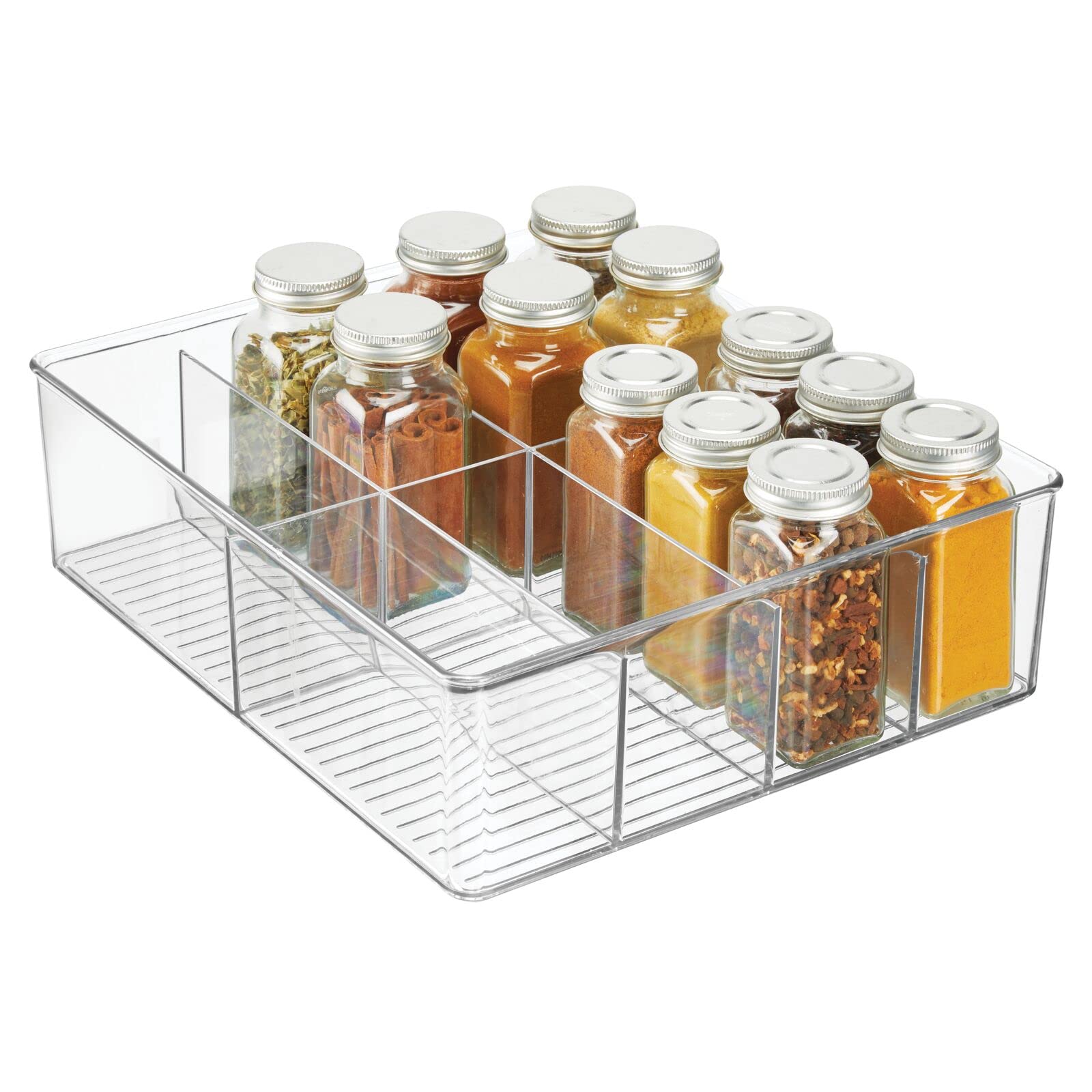 mDesign vue intérieure compartiments remplis pour tri instantané des condiments