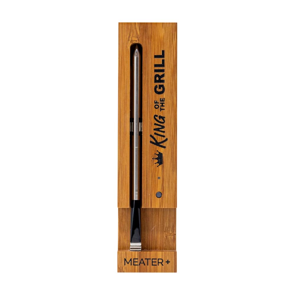MEATER Plus face avant montrant la sonde et finition Brown Sugar, contrôle précis