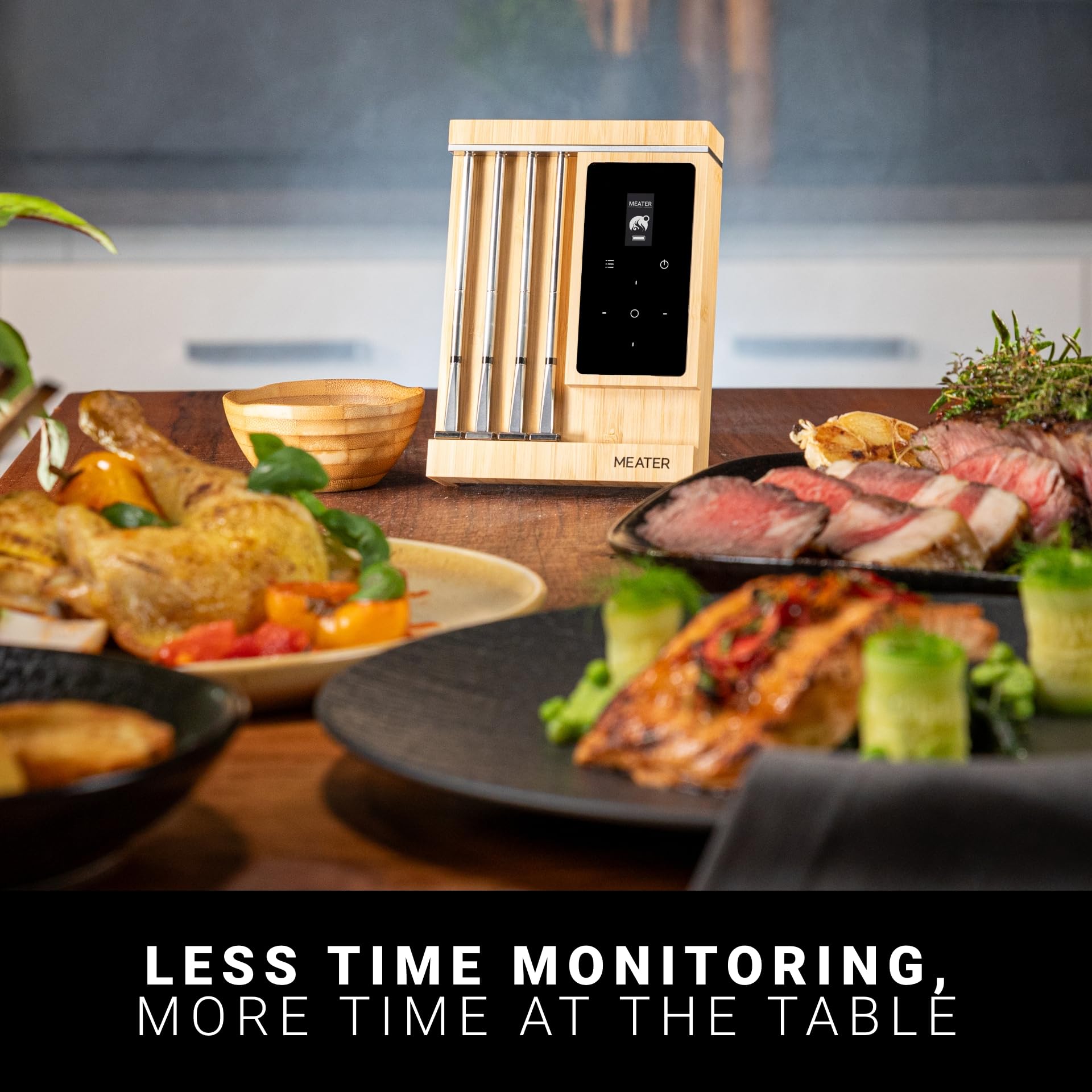 MEATER comparaison taille main montrant portabilité et rangement pratique