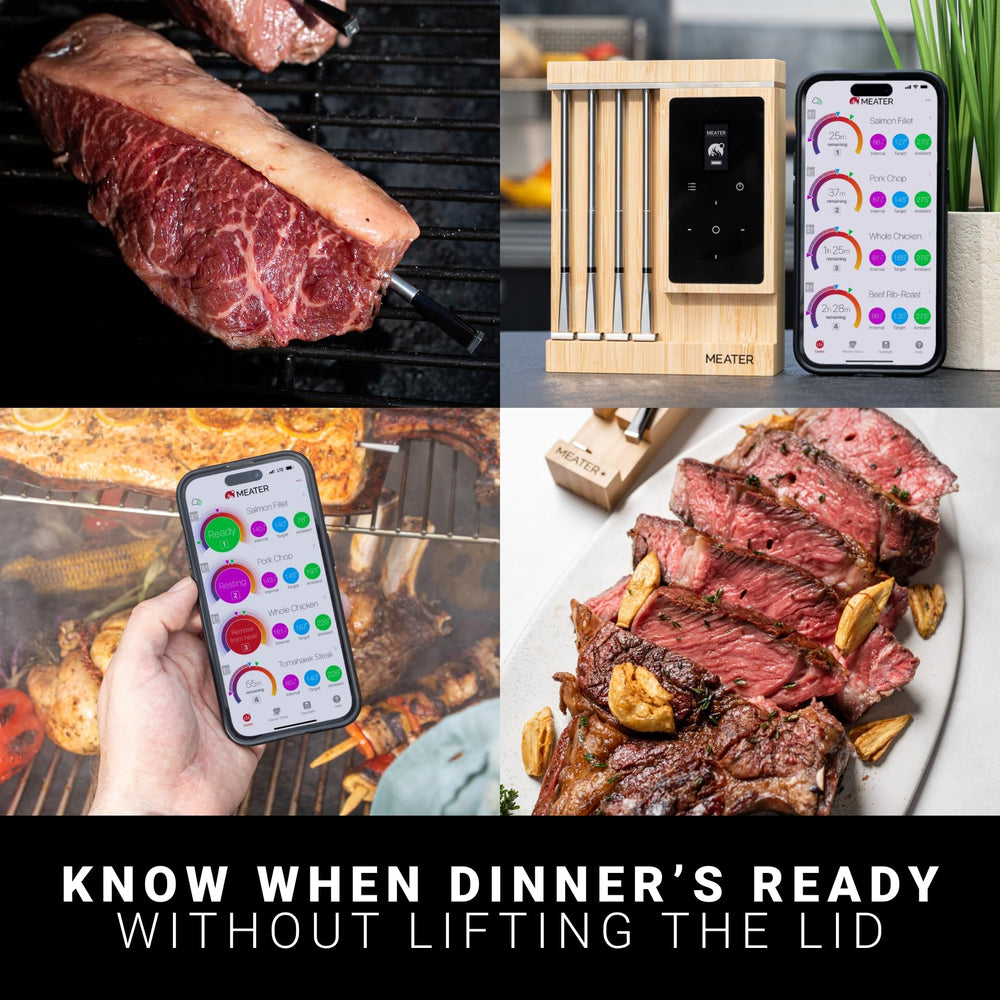 MEATER sonde utilisée sur un barbecue pour cuisson sans stress