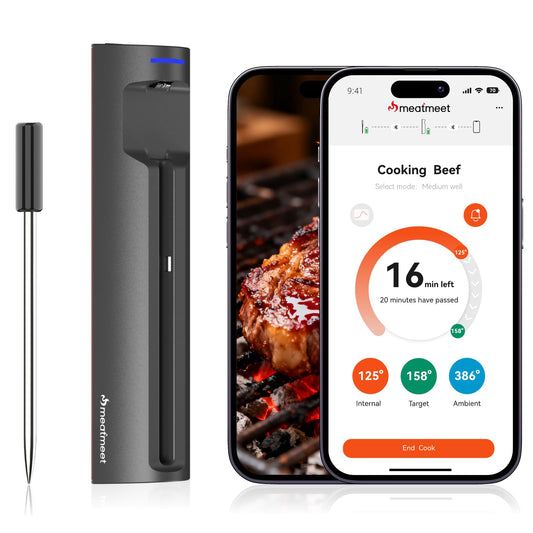 Meatmeet sonde en vue frontale montrant précision et lisibilité