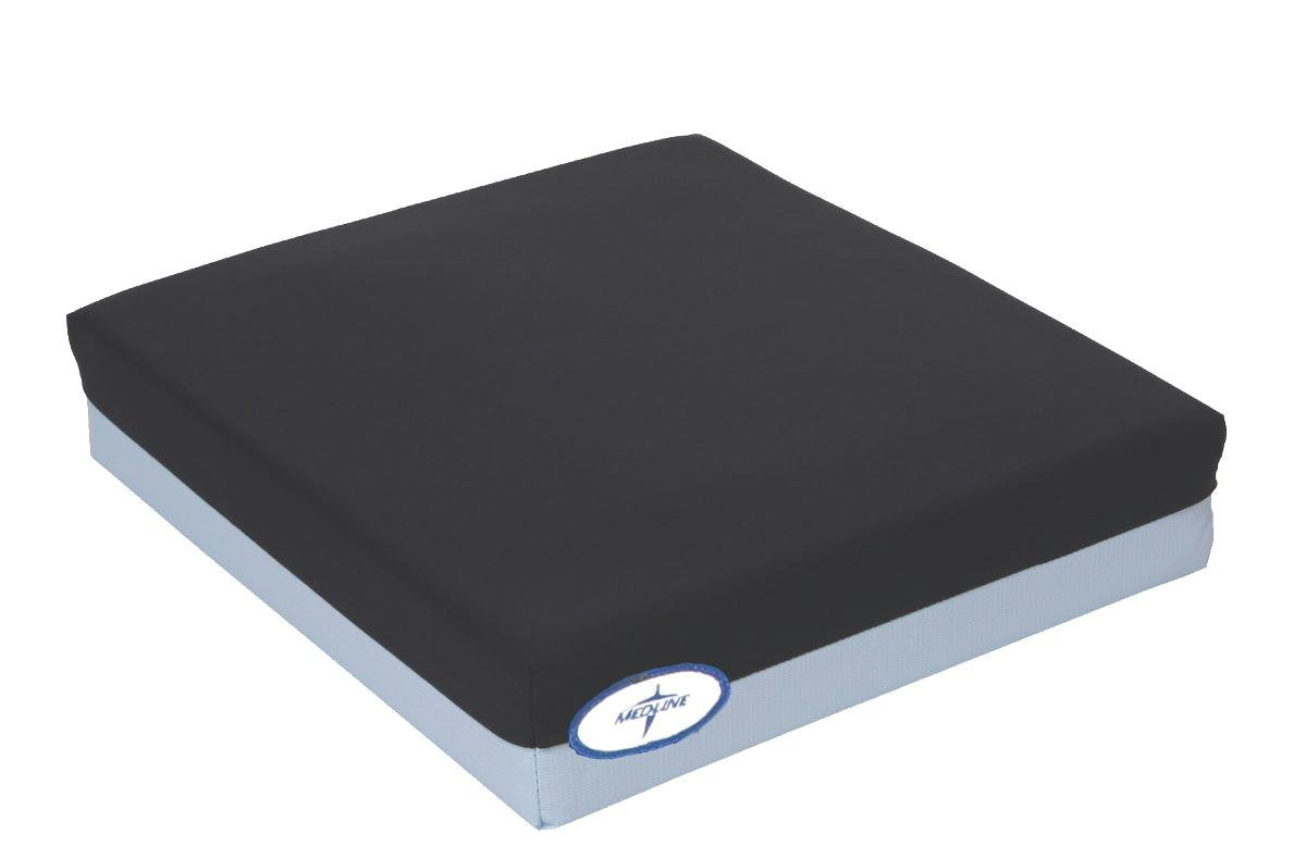 Medline coussin gel mousse face avant montrant la forme et le confort pour assise améliorée