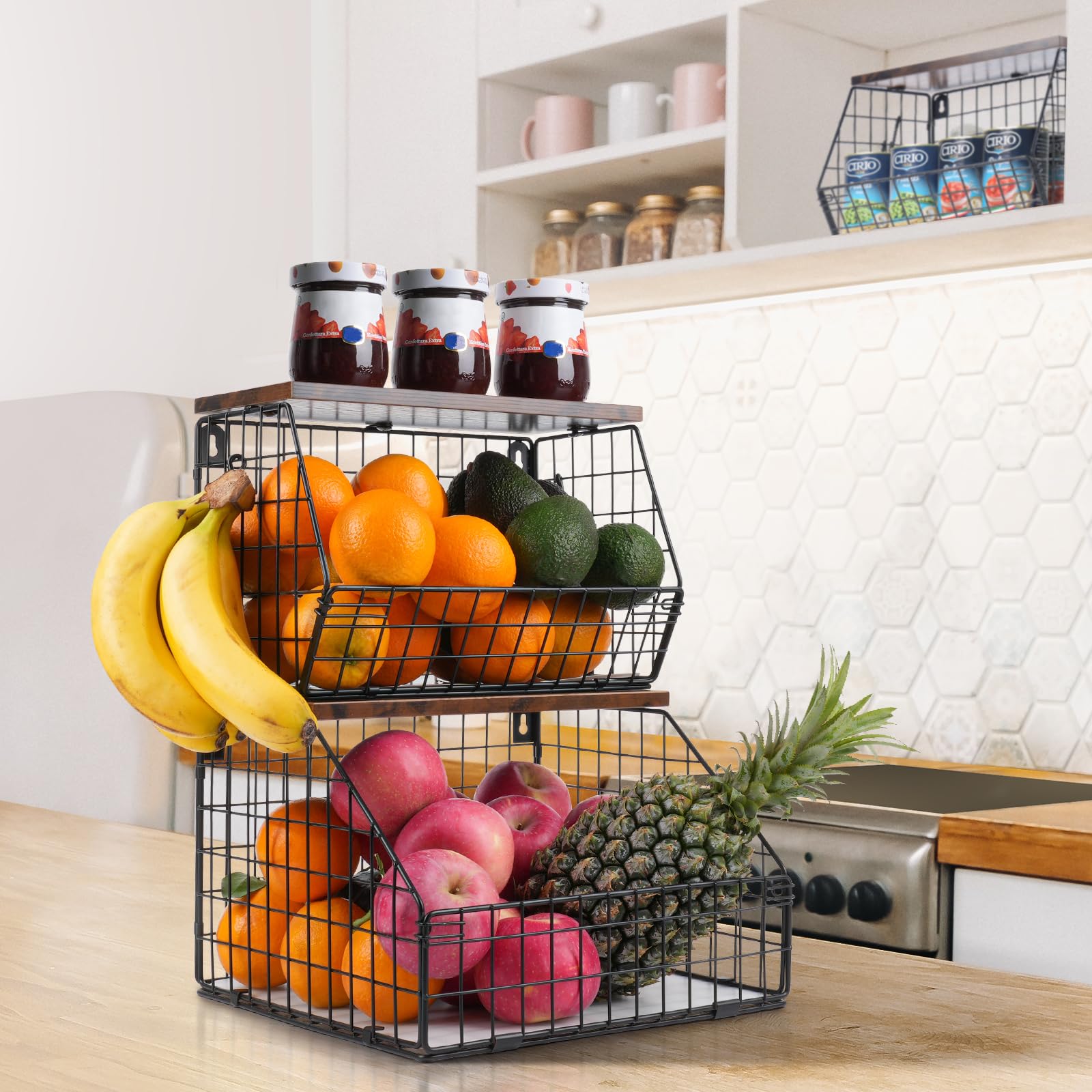 Mefirt panier installé en cuisine moderne combinant utilité et esthétique