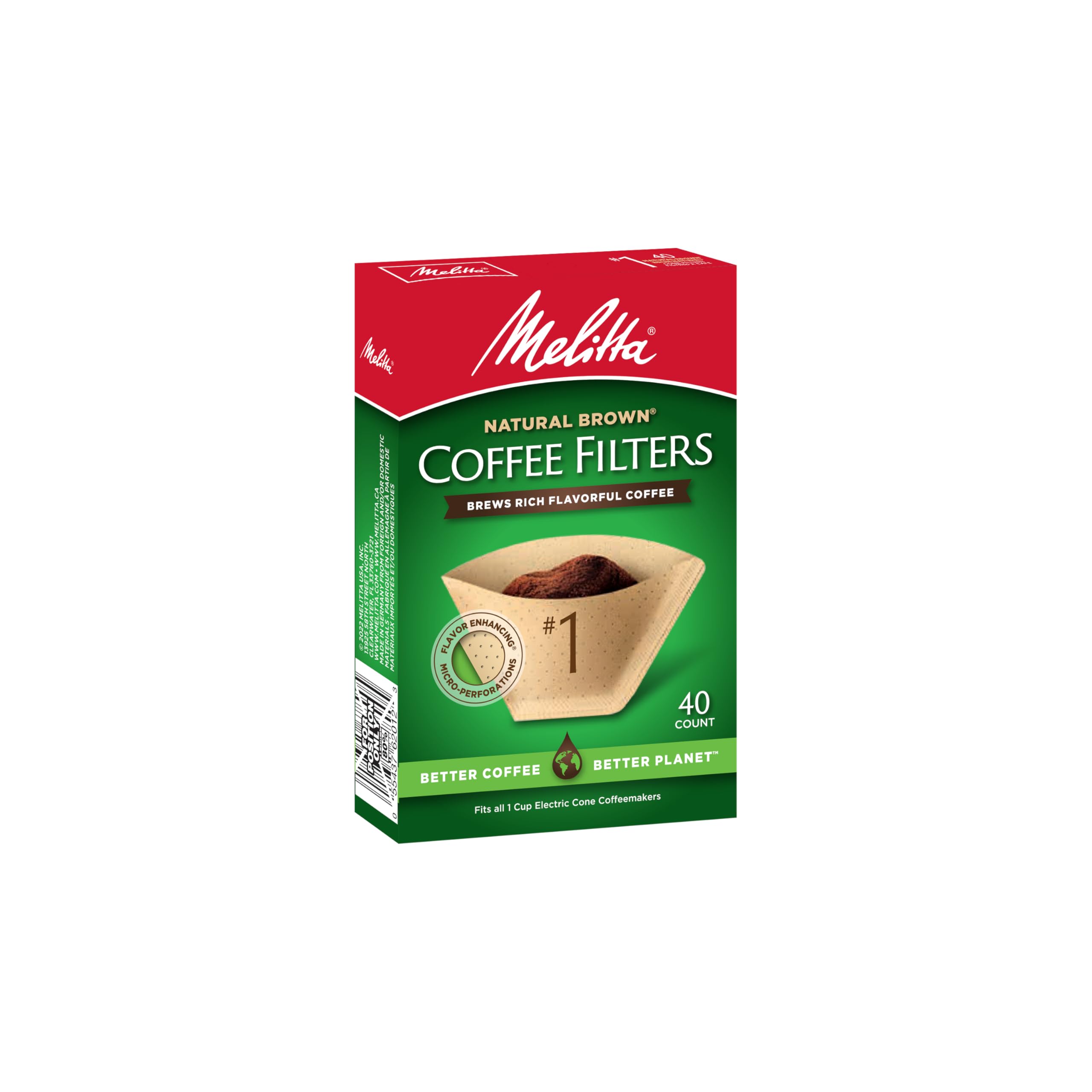 Melitta filtre en usage dans un porte-filtre conique pour infusion nette